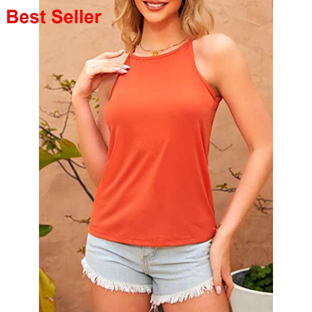 3 Pack Modal Camisoles Loose Fit High Neck Tank Tops Women - Picture 3 of 7